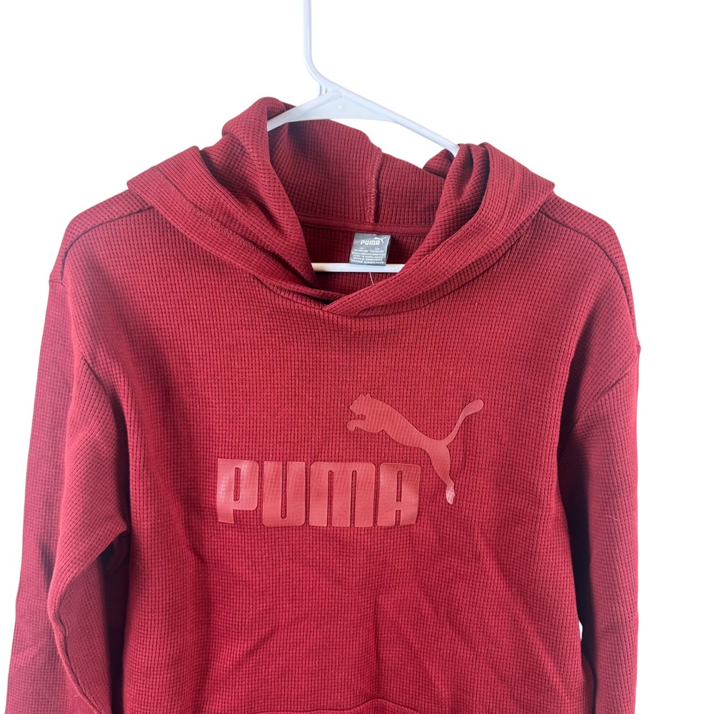 NEW‎ Puma Waffle Hoodie Boys XL Intense Red Vibe Check Pack Cotton Pullover